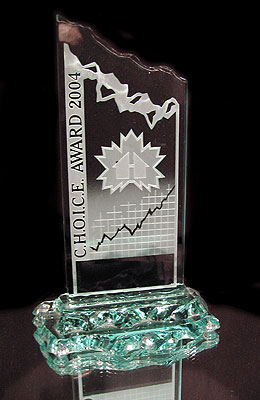 Etched glass corporate award