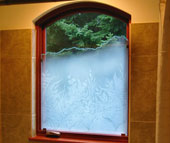 Deep carved privacy window
