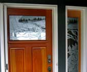 Etched glass thermal door